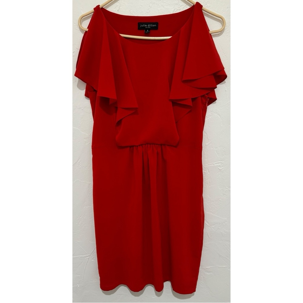 Red Sleeveless Ruffle Dress